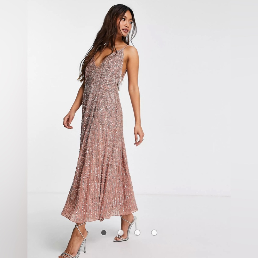 NWT ASOS Edition Backless Sequin Midi Dress Size 10